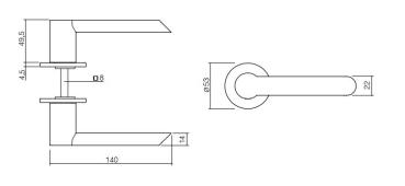 ProGriff TD-Slice round auf Rosette– Edelstahl/Schwarz matt